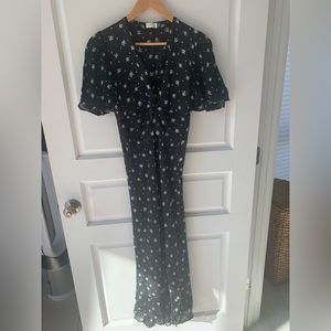 Rixo black floral print dress - size XS